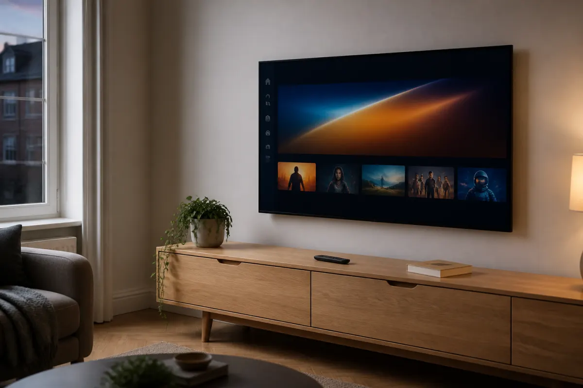Living room TV ready for IPTV Prime setup